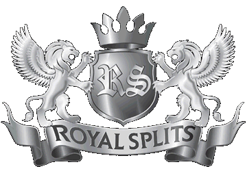 A silver crest with the words royal splits on it.